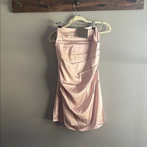 Le Lis Pink Ruched One Shoulder Cocktail Dress